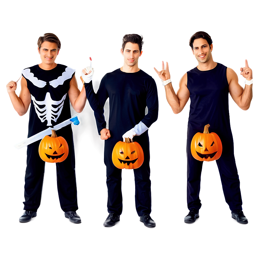 Friends In Halloween Costumes Png 05212024 PNG