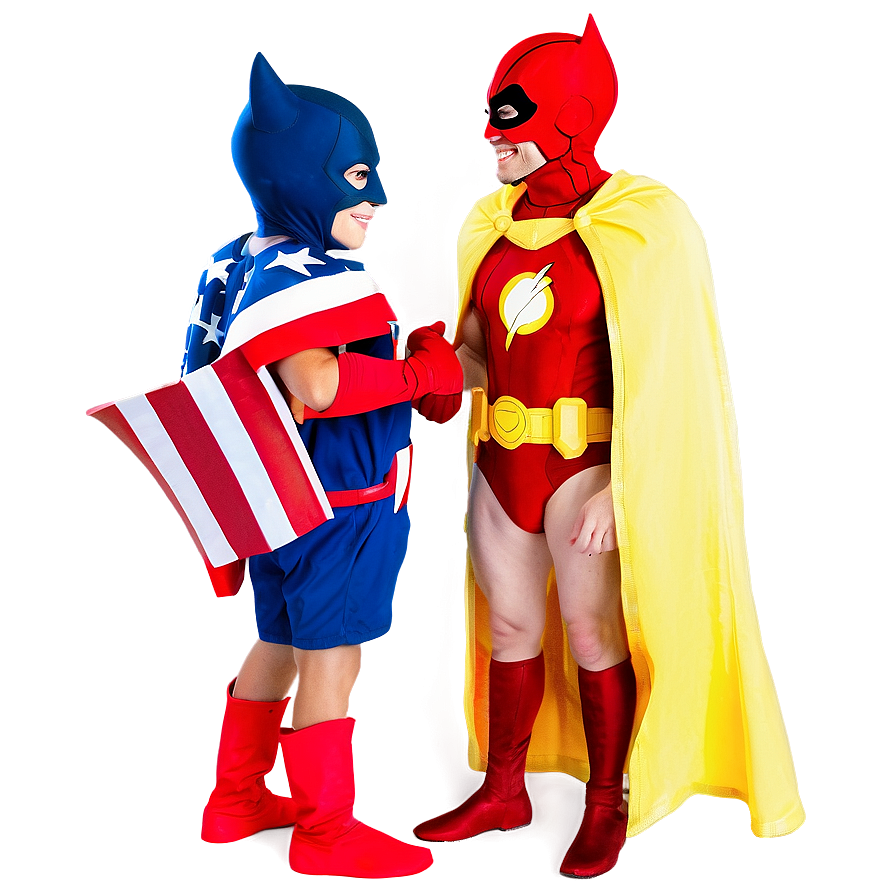 Friends In Superhero Costumes Png Aus77 PNG