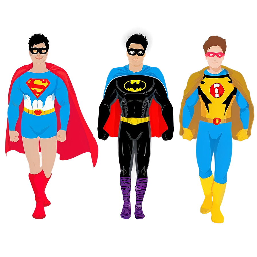 Friends In Superhero Costumes Png Gnk35 PNG