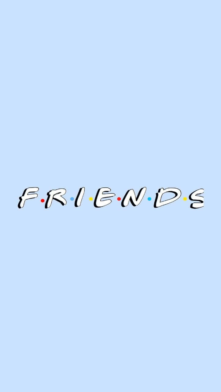 Logotipode Amigos Em Um Fundo Azul. Papel de Parede