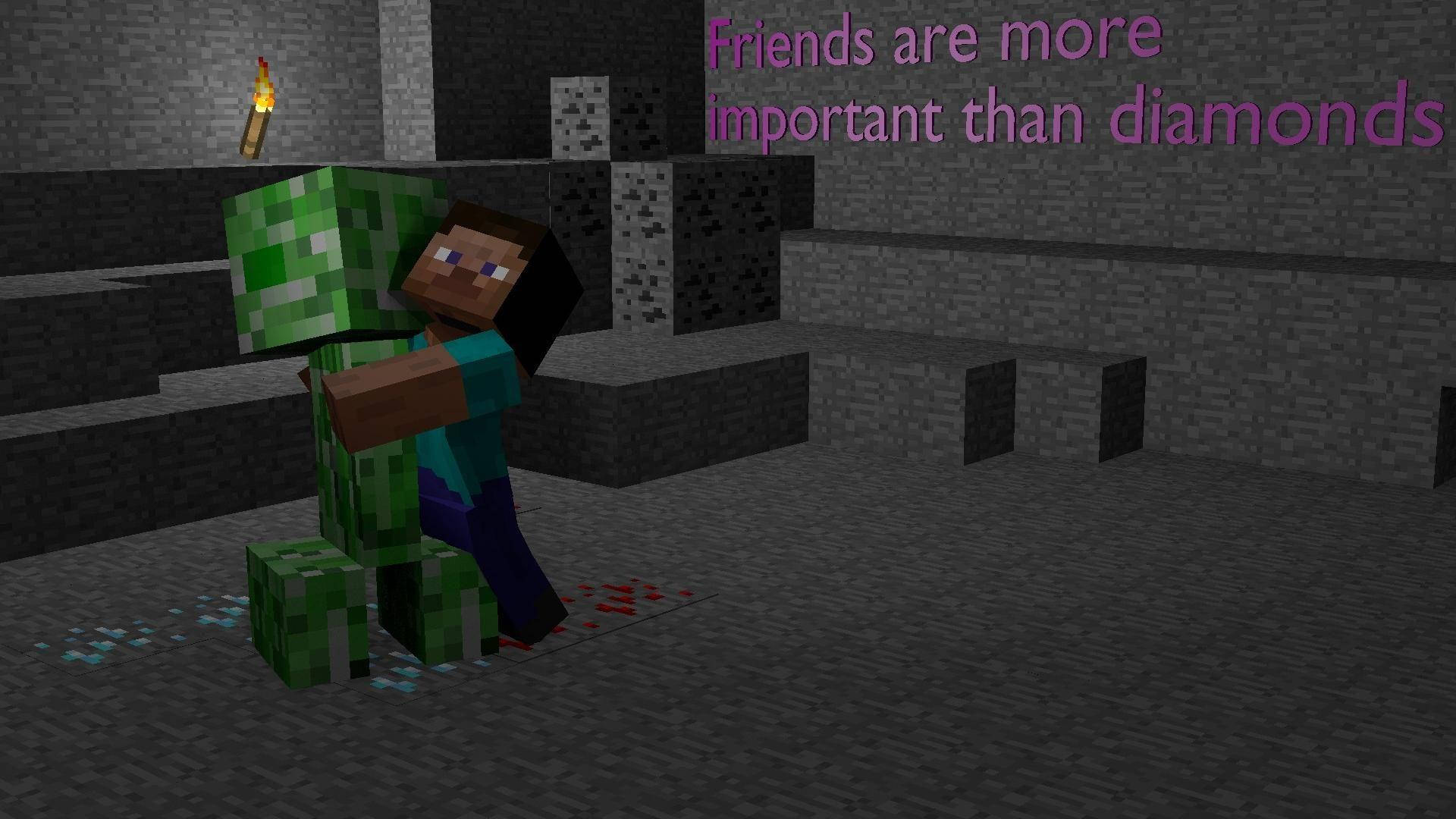 Friends Quote Cool Minecraft Wallpaper