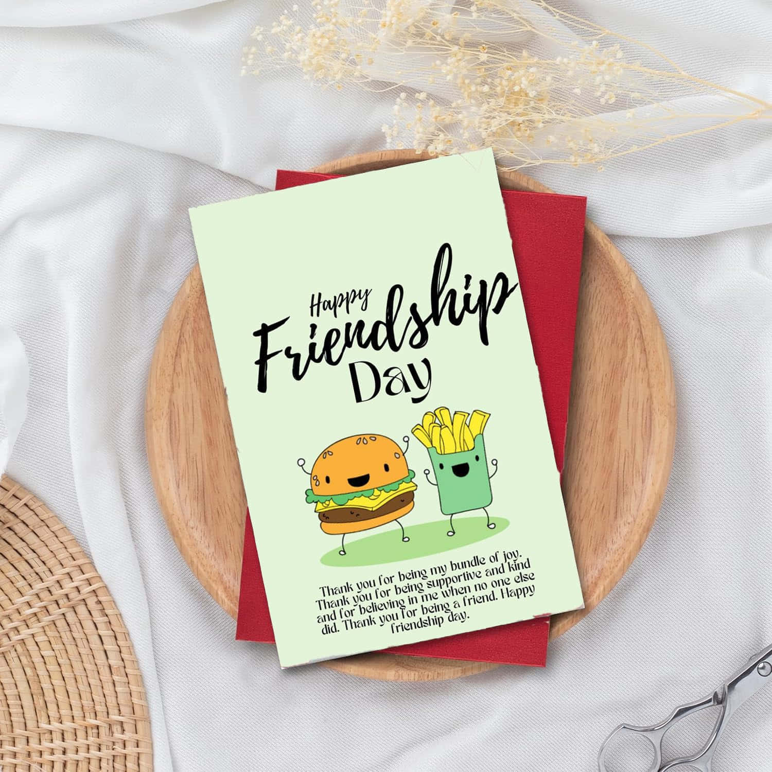 Friendship Day Cardwith Food Characters Wallpaper