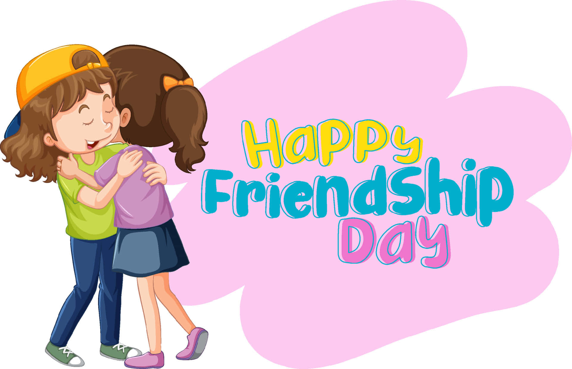 Friendship Day Celebration Cartoon Wallpaper