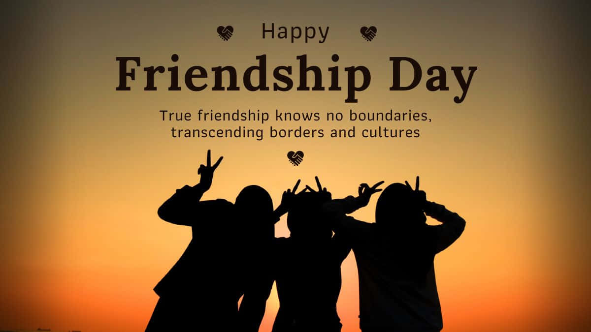 Friendship Day Celebration Silhouette Wallpaper