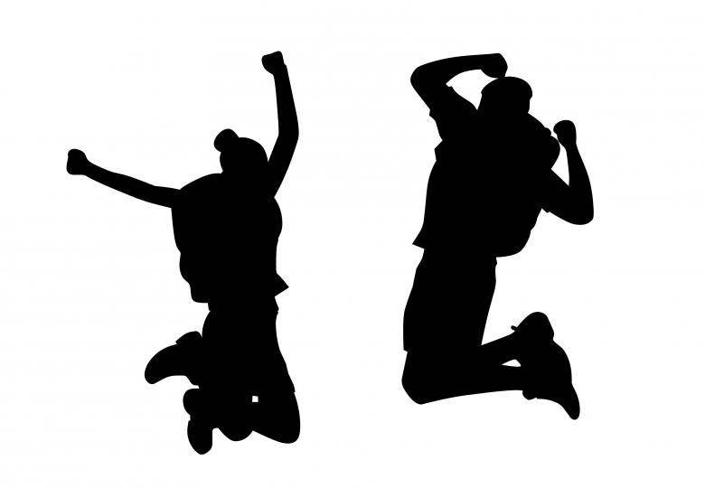 Friendship Jumping Silhouettes Wallpaper