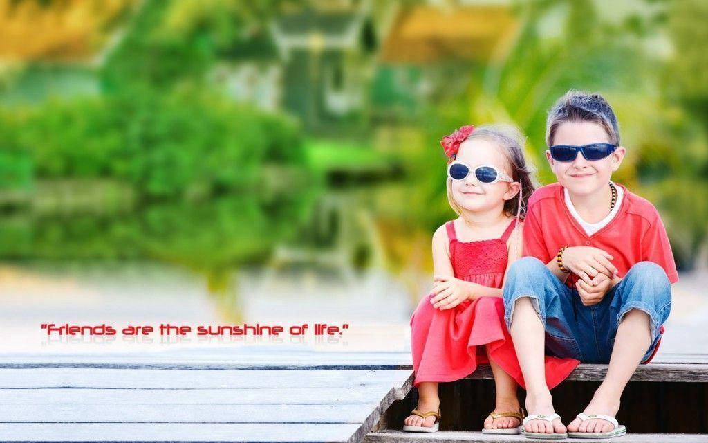 Friendship Of Two Young Siblings Wallpaper