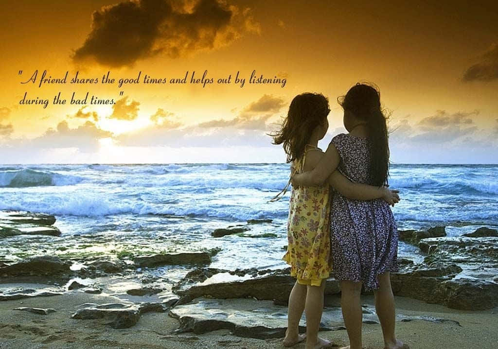 Friendship Quote Little Girls At Beach Picture