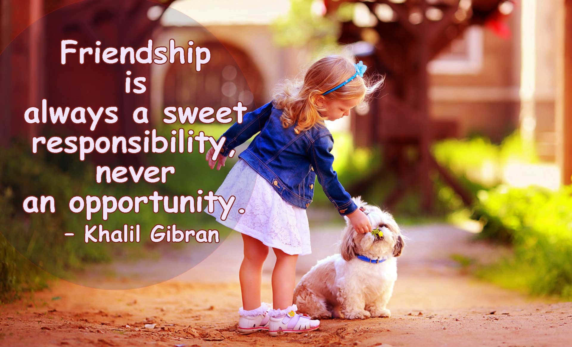 Friendship Quote Girl And Puppy Picture