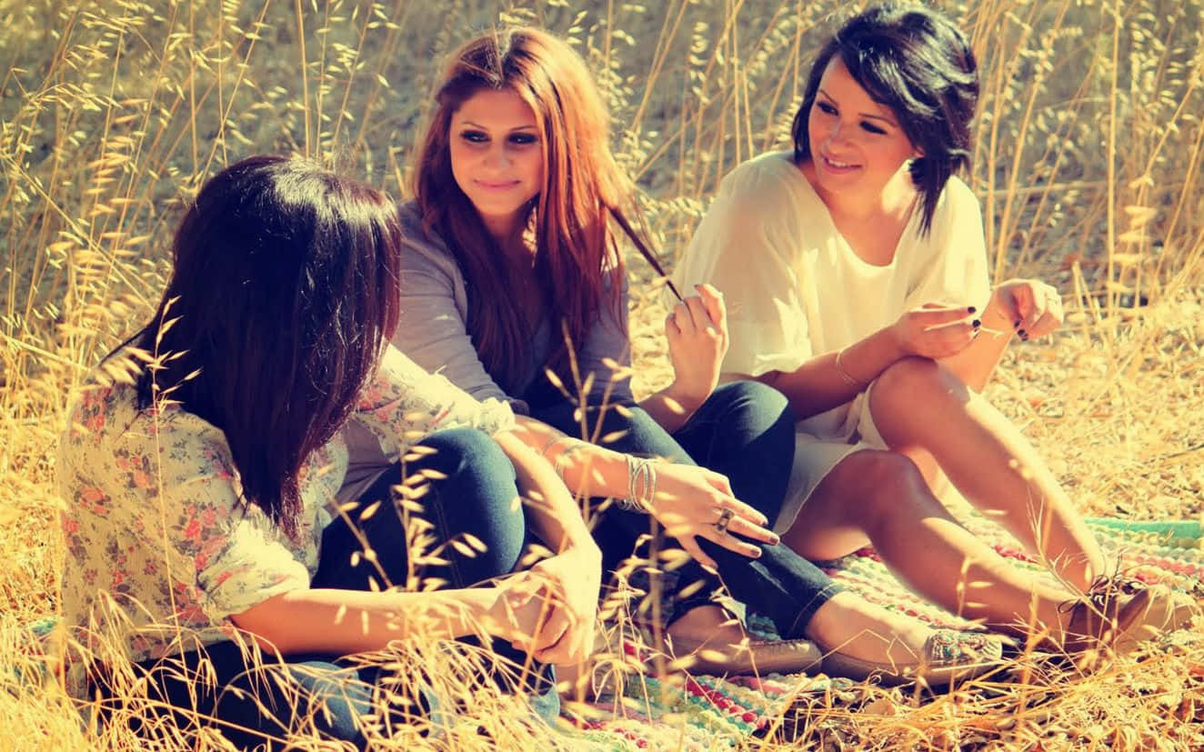 Friendship Girls In Tall Grass Picture