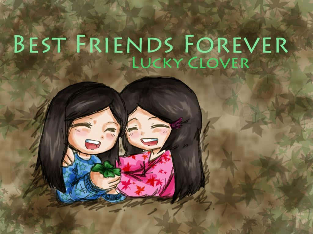 Friendship Cartoon Girls On Leaves Picture