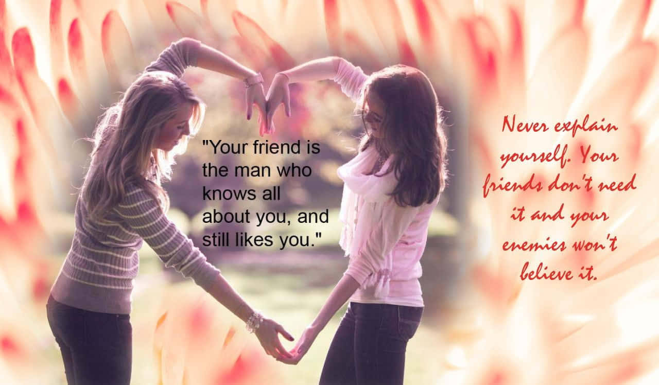 Friendship Quote Pink And White Heart Picture