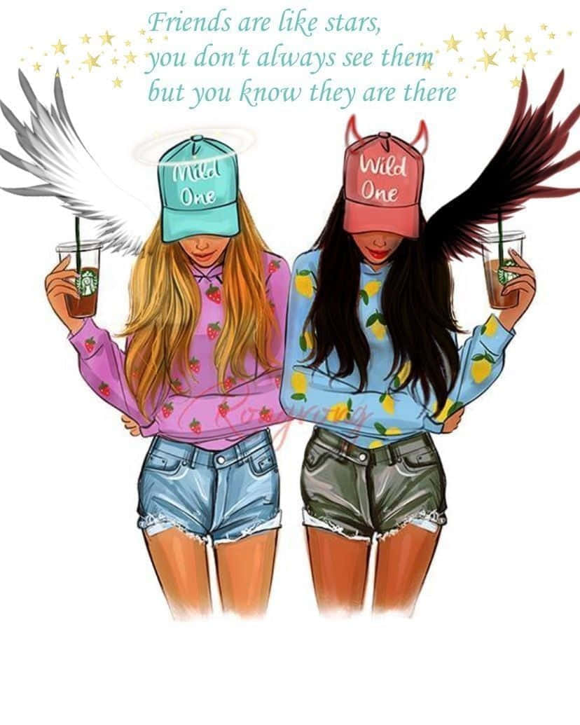 Friendship Cartoon Girls Caps And Hoodies Picture