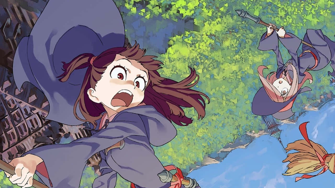 Frightened Atsuko In Little Witch Academia Wallpaper