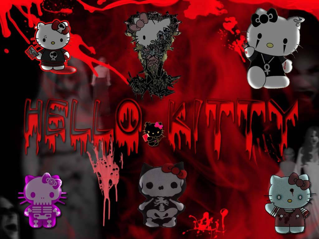 Frightening Hello Kitty Halloween Wallpaper