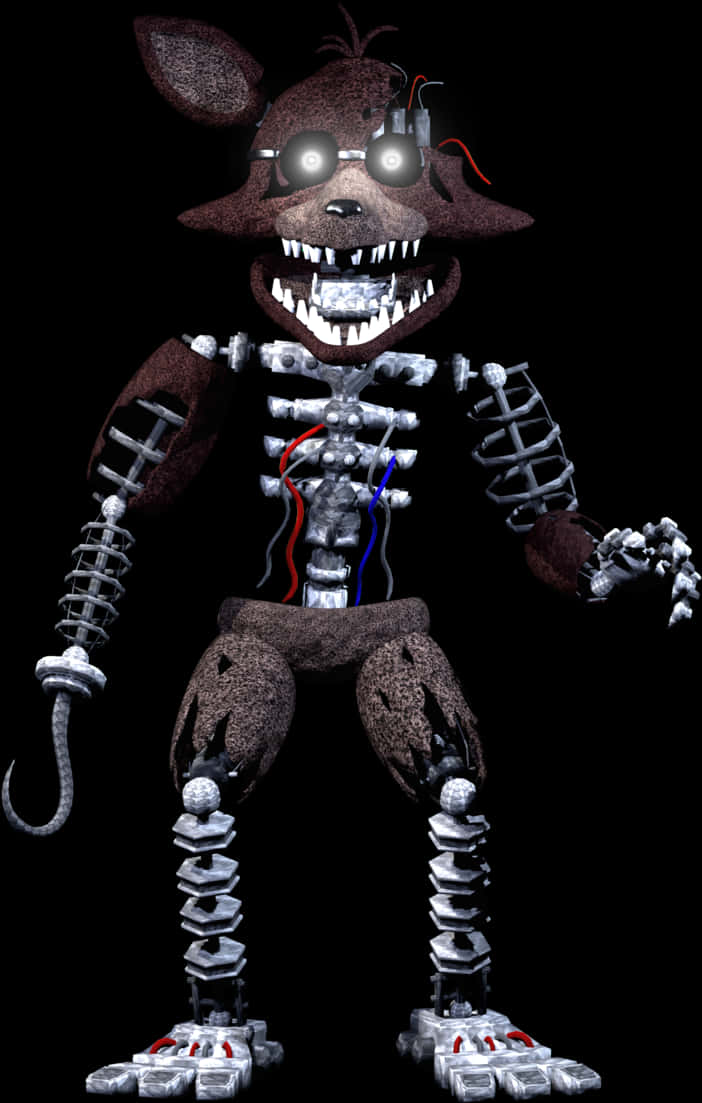 Frightening_ Animatronic_ Foxy_ Character PNG
