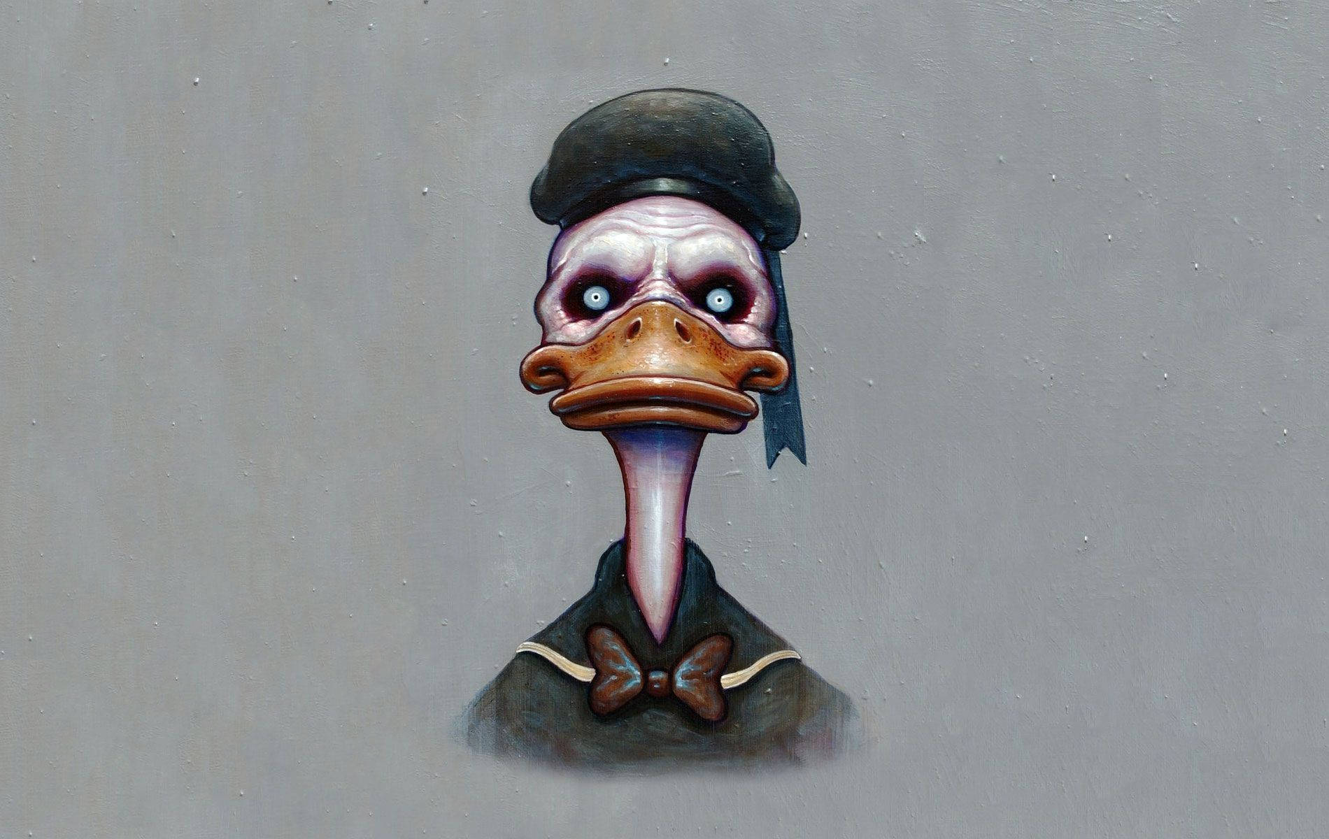 Frightful Donald Duck Illustration Wallpaper