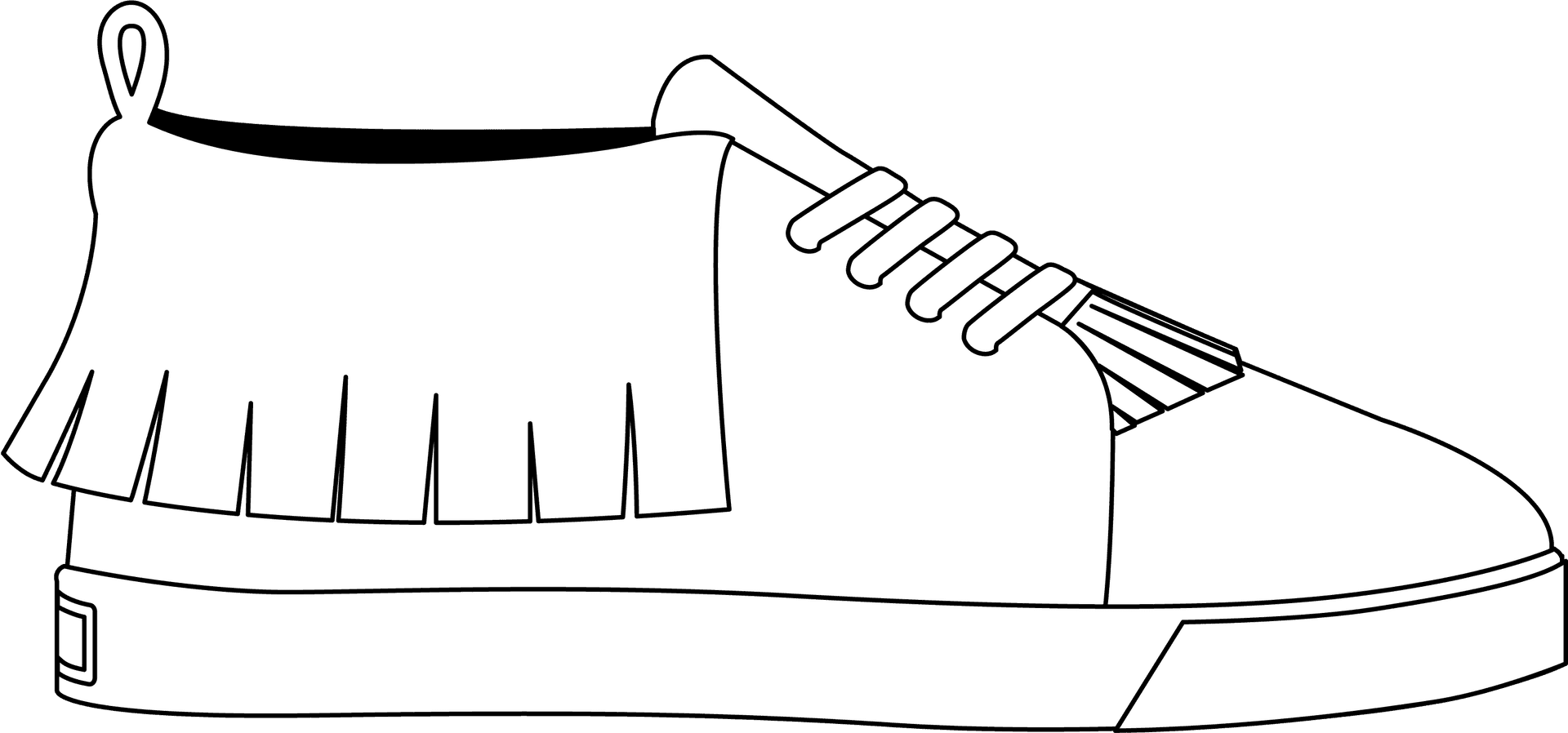 Fringed Sneaker Vector Illustration PNG