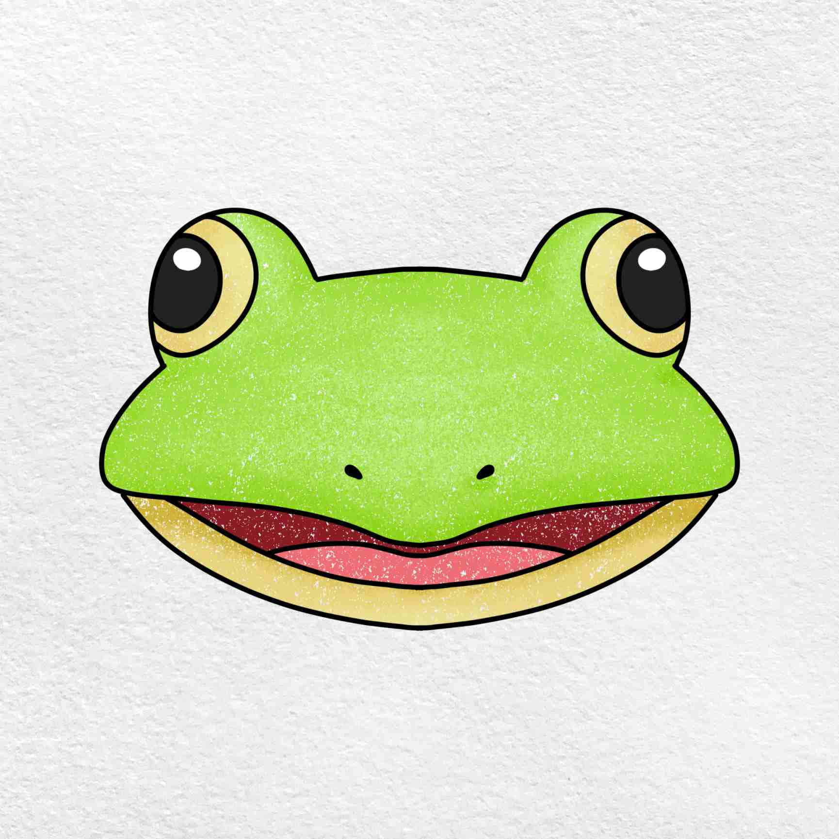 A Frog Drawing of a Smiling Amphibian