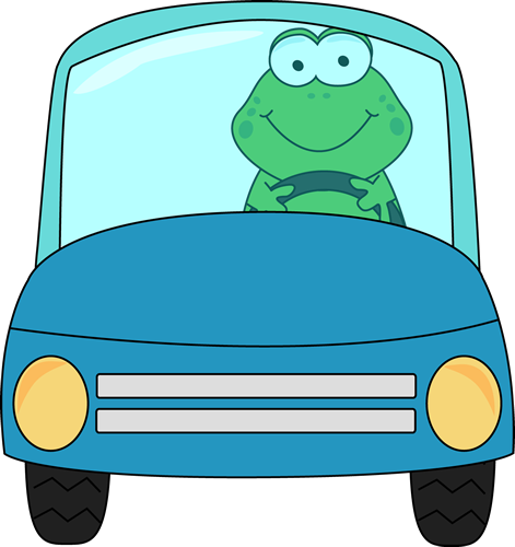 Frog Driving Cartoon Car.png PNG