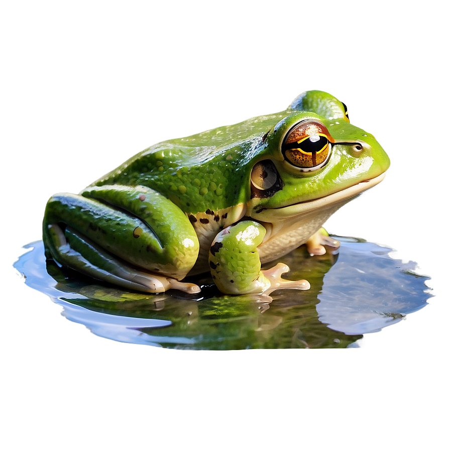 Frog In Pond Scenery Png 05032024 PNG