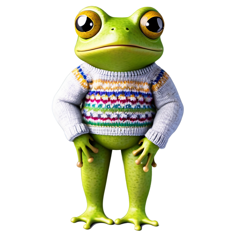Frog In Sweater Cute Png 60 PNG