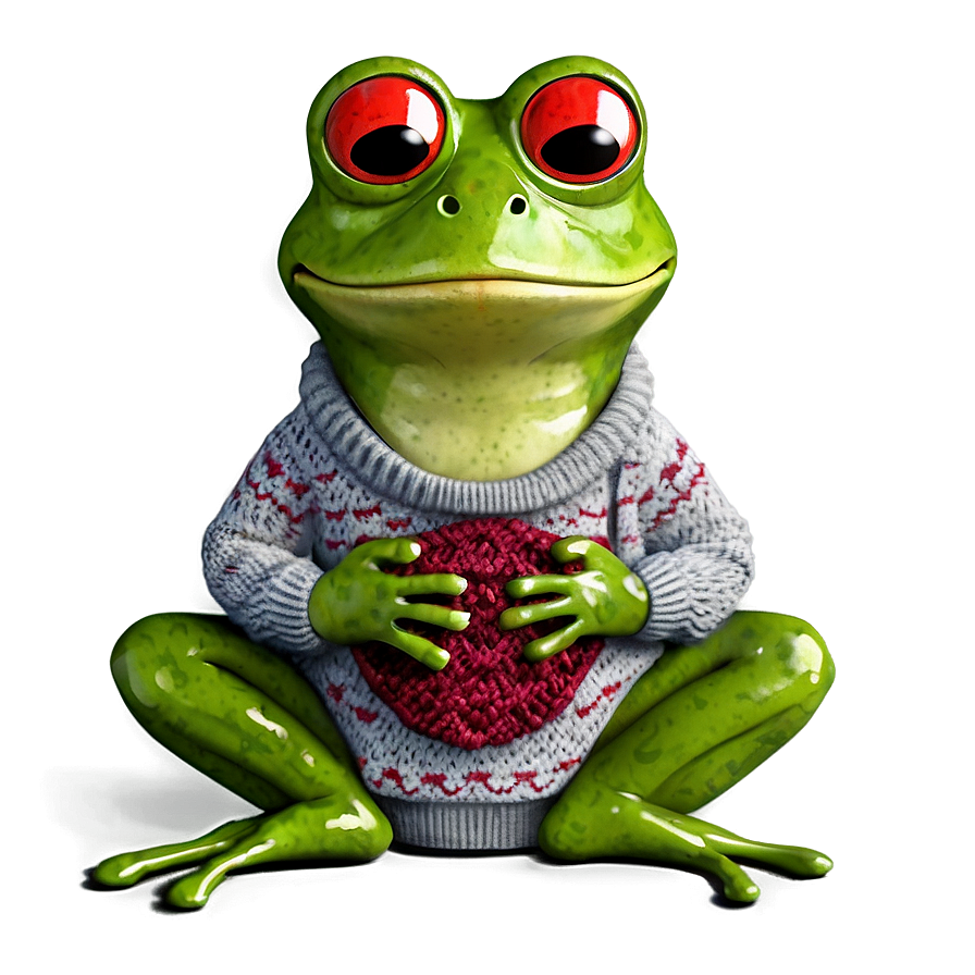Frog In Sweater Cute Png Pfg90 PNG