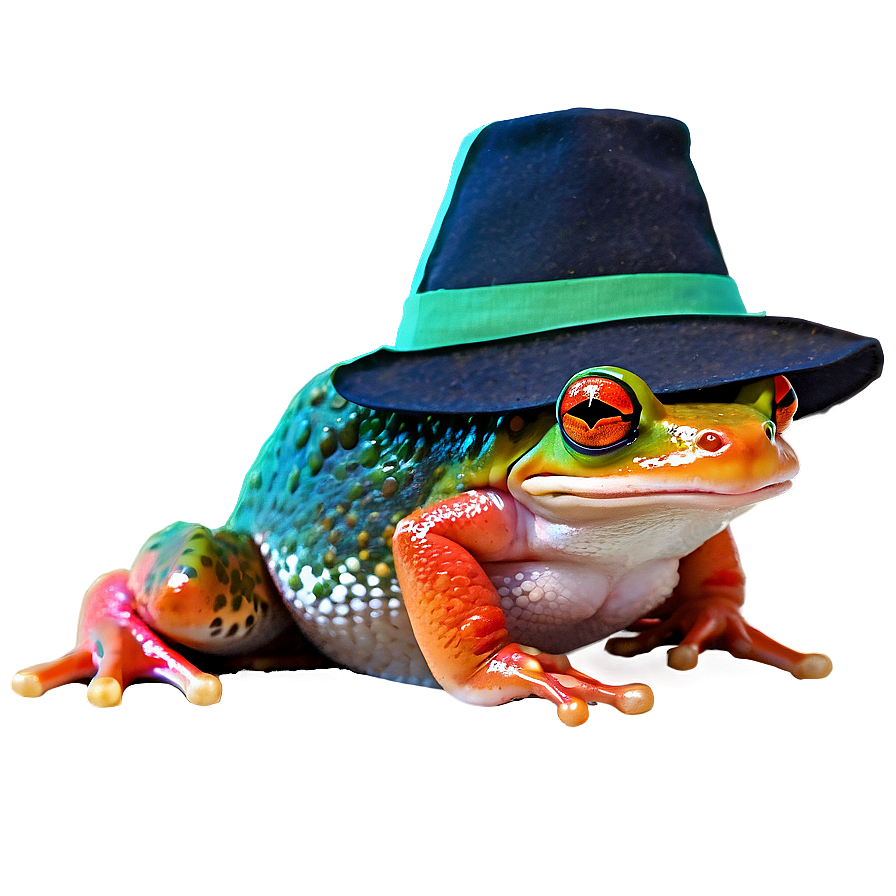 Frog In Witch Hat Png 05032024 PNG