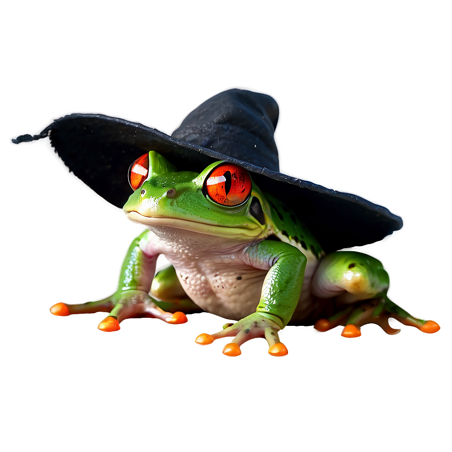 Frog In Witch Hat Png 05032024 PNG