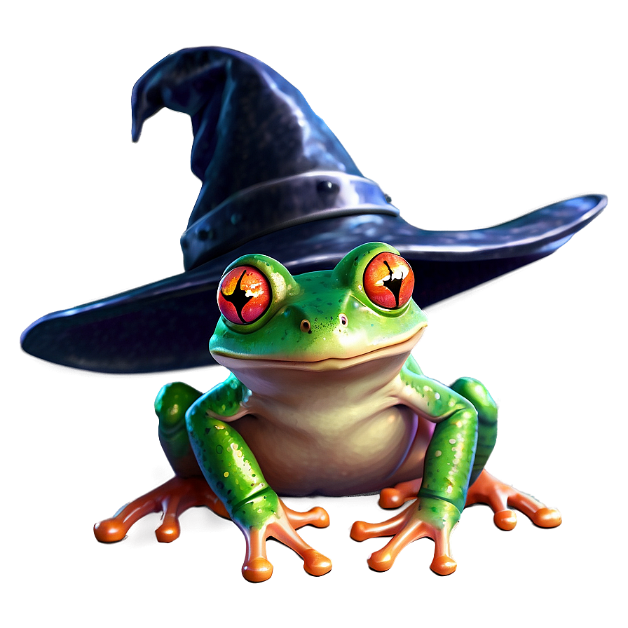 Frog In Witch Hat Png Hsw PNG