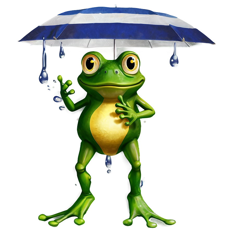 Frog Under Umbrella Png Dot PNG