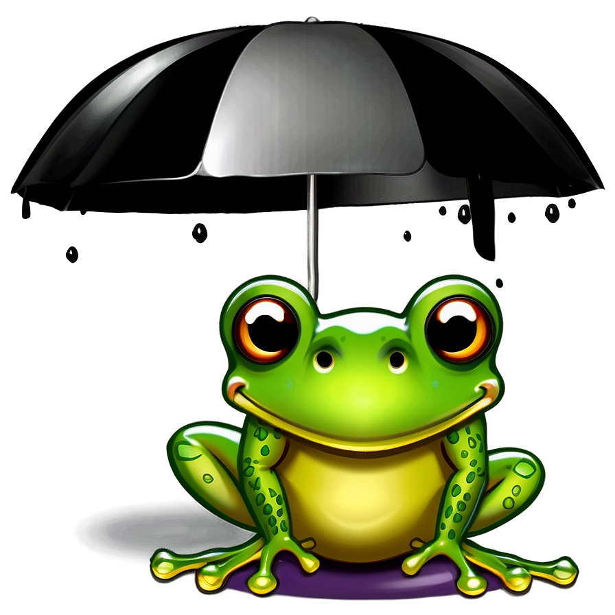 Frog Under Umbrella Png Xpq PNG