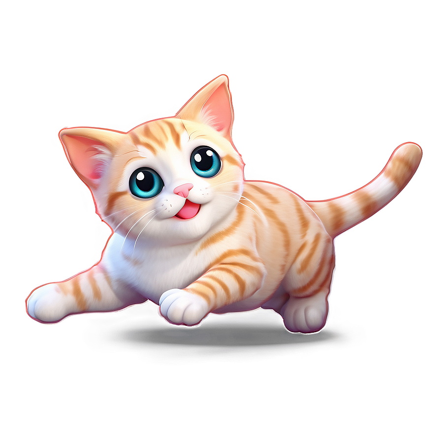 Download Frolicking Kawaii Cat Design Png 06242024 | Wallpapers.com