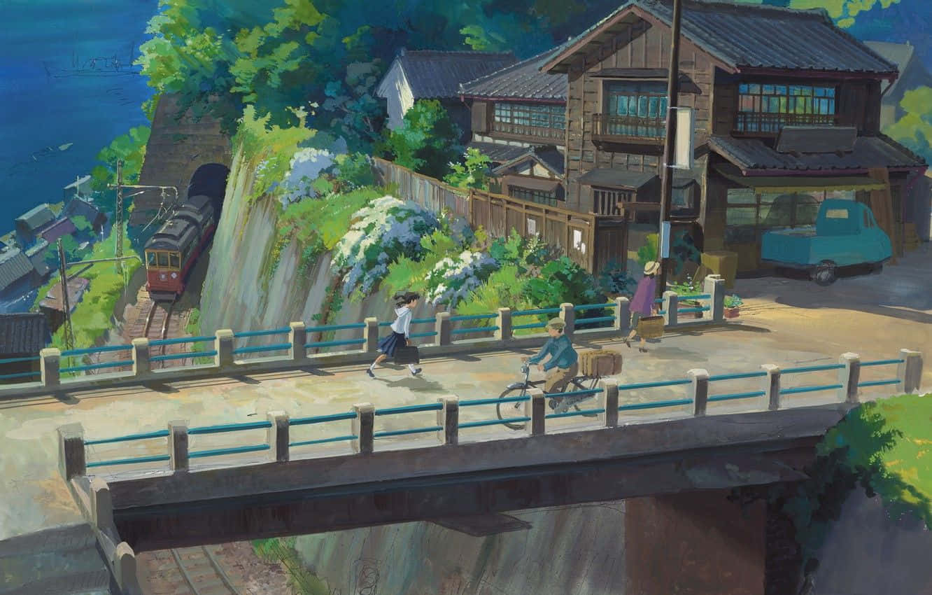 Umi and Shun take a stroll through Yokohama in From Up on Poppy Hill