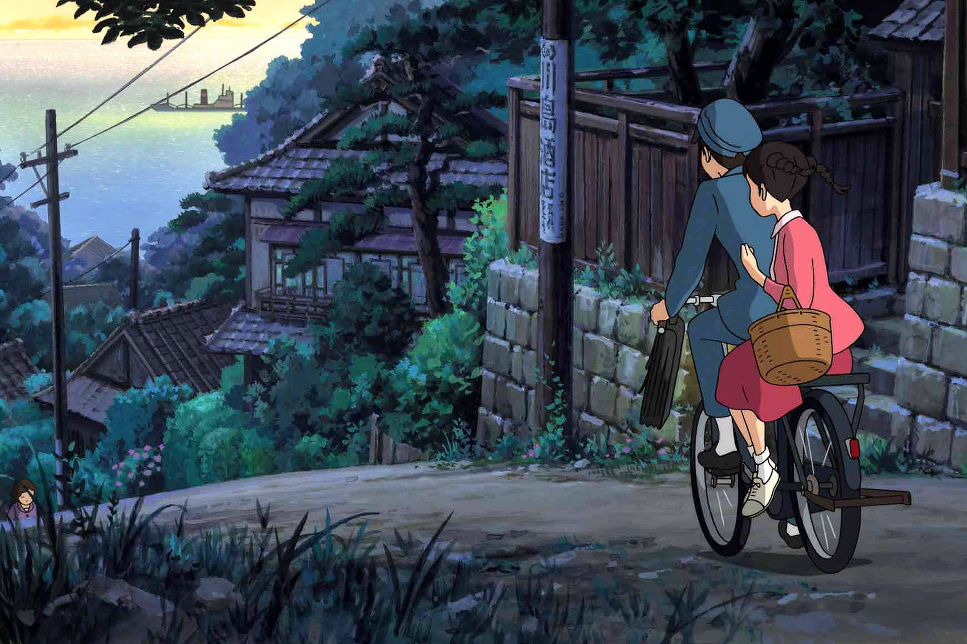 From Up On Poppy Hill Bicycle Scene Background