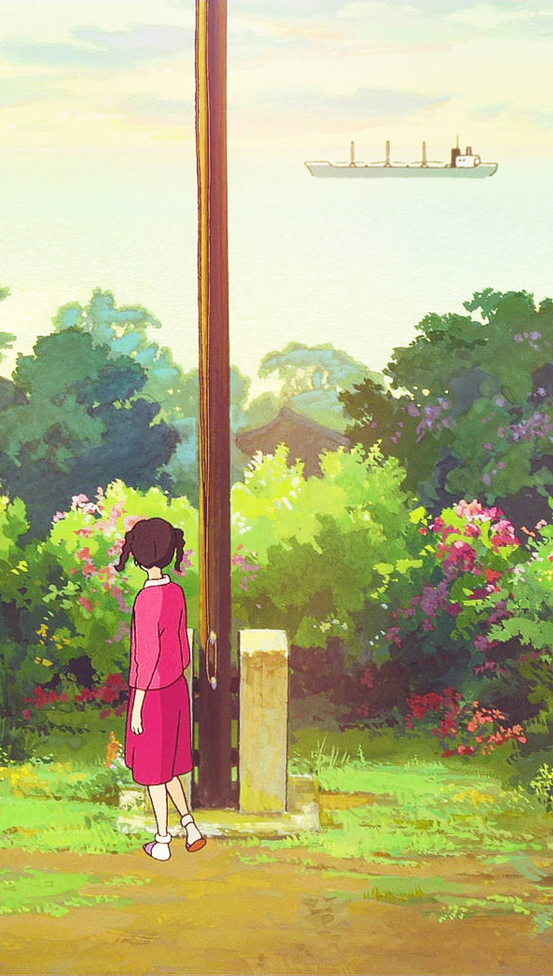 From Up On Poppy Hill Umi In Pink Background