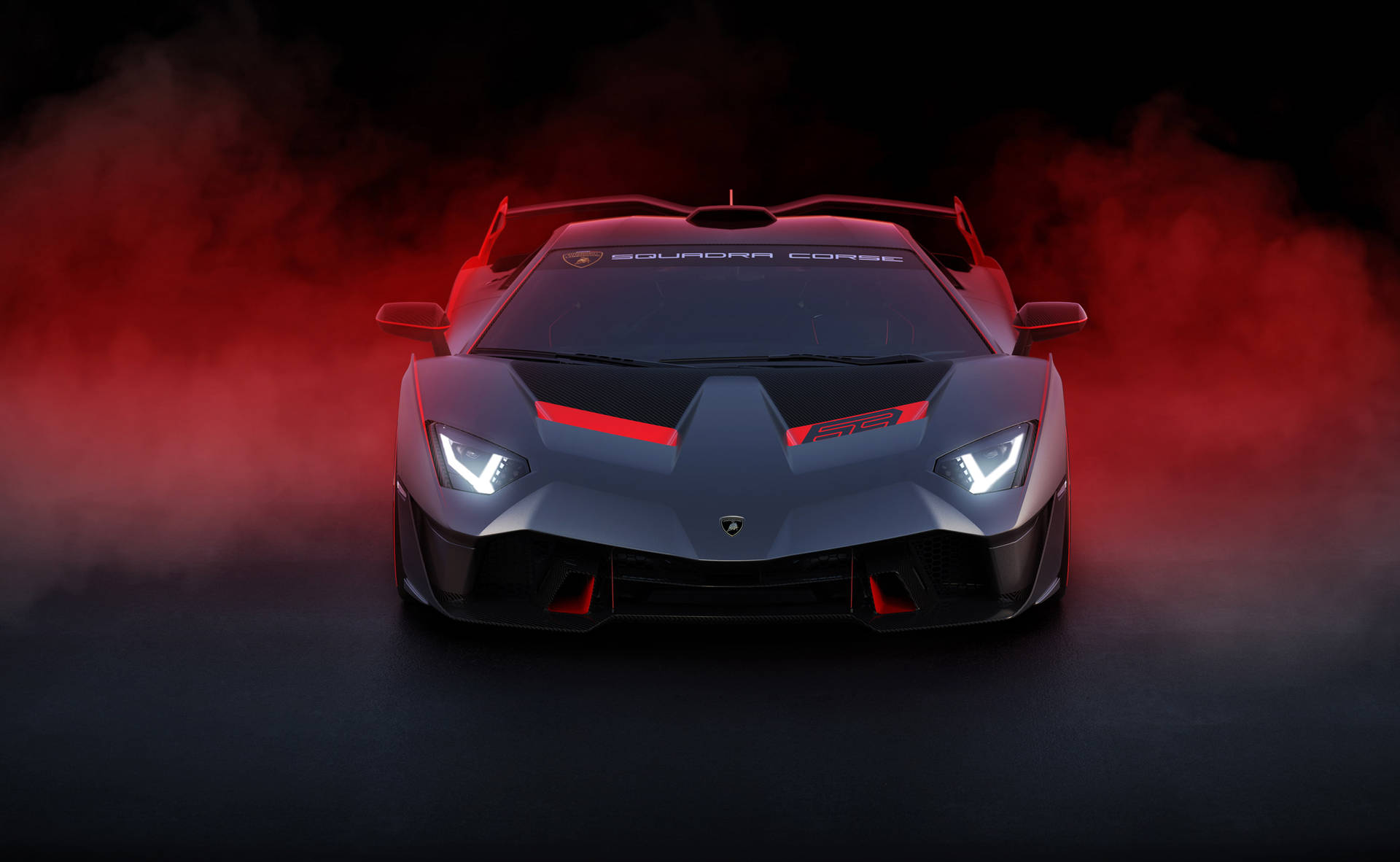 Front View Black And Red 3d Car Wallpaper