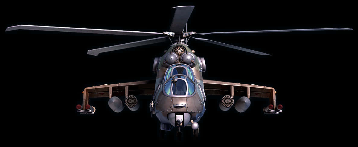 Front View Military Helicopter PNG
