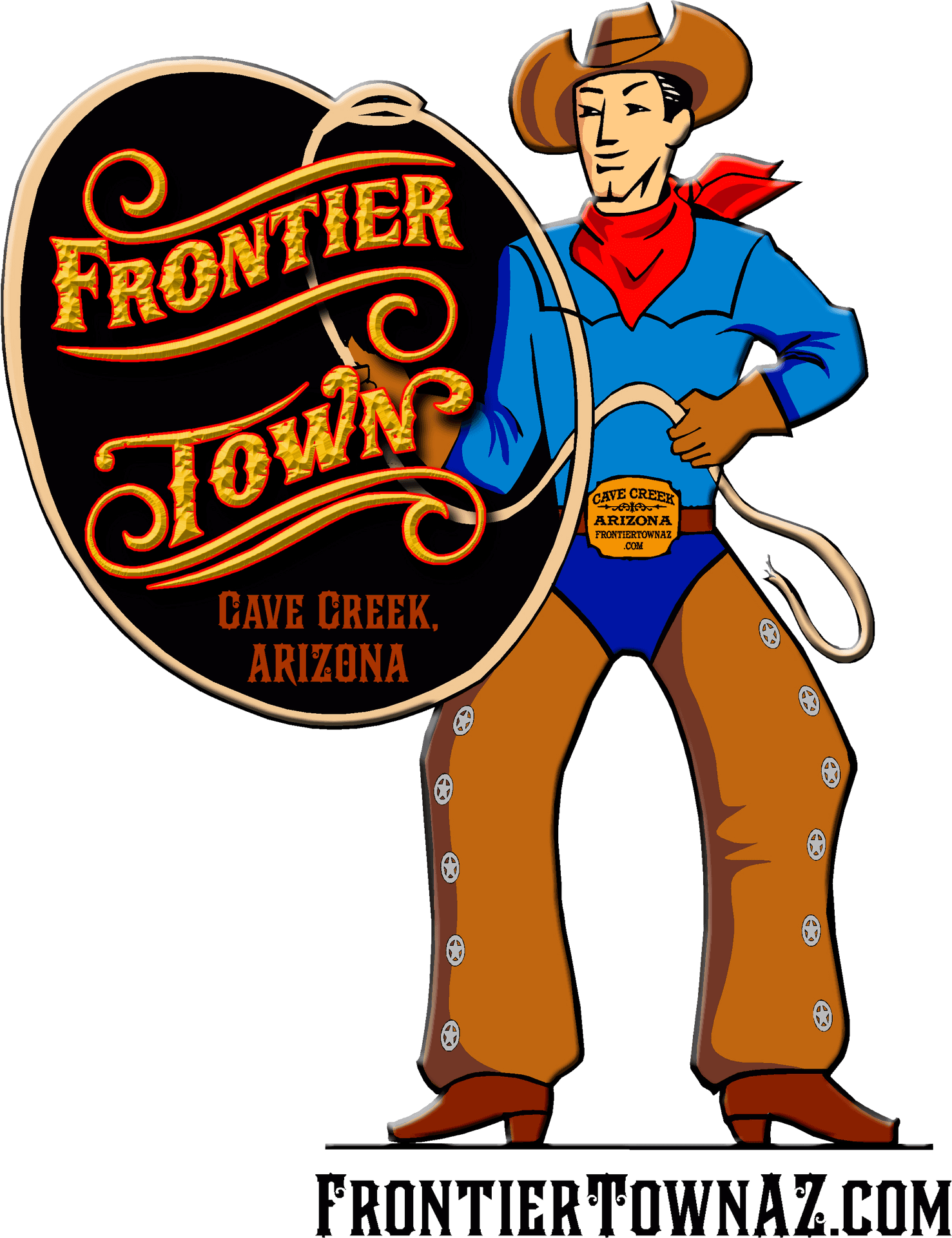 Frontier Town Cowboy Illustration PNG