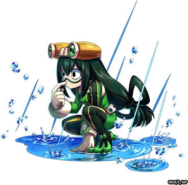 Froppy_ Anime_ Character_ Water_ Splash PNG