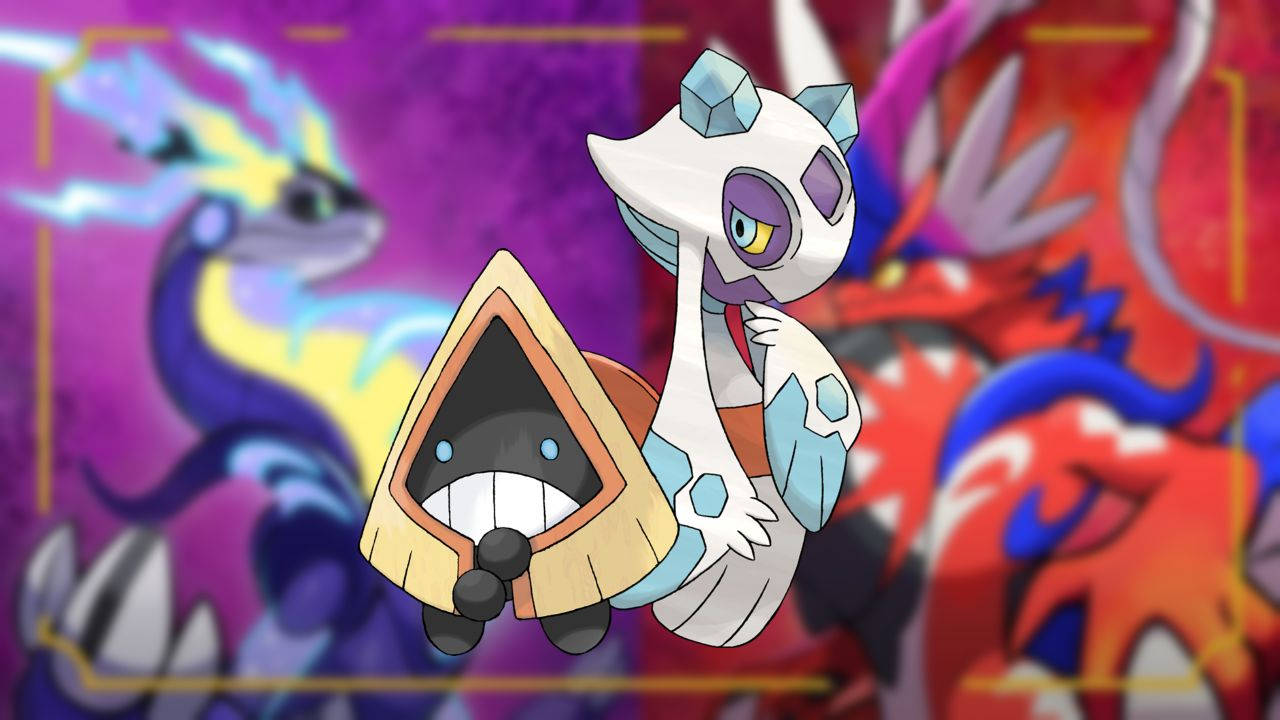 Froslass And Snorunt In Abstract Background Wallpaper