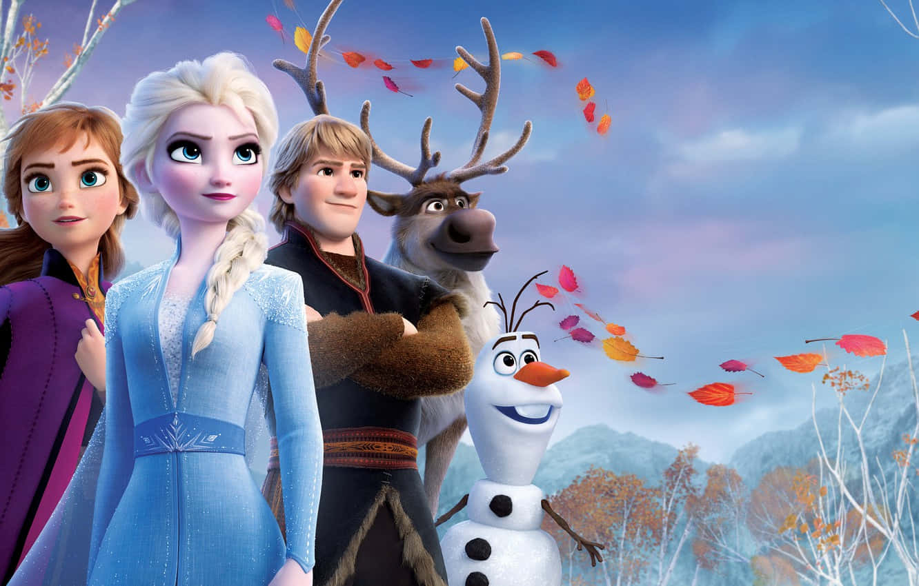 Billeder af Frozen 2 dækker hele skærmen.