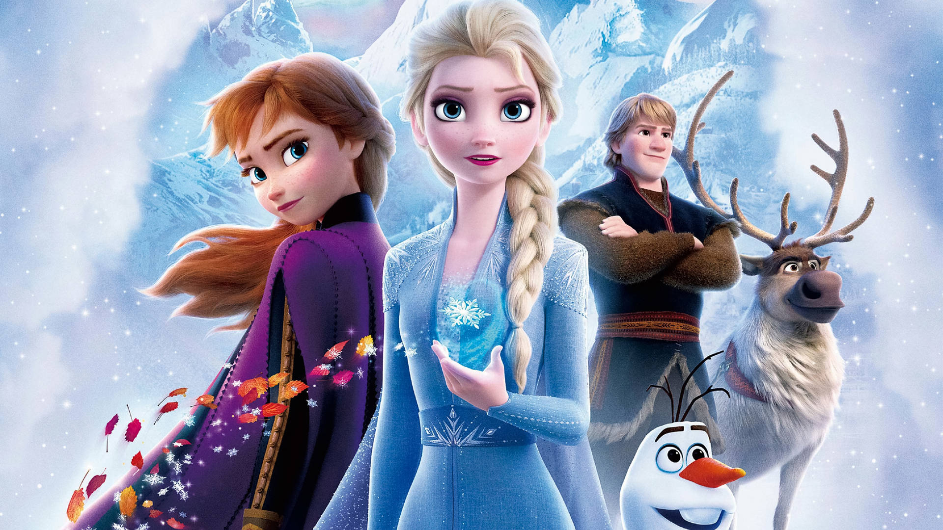Frosne Elsa Cast Ice Sne Baggrund Wallpaper