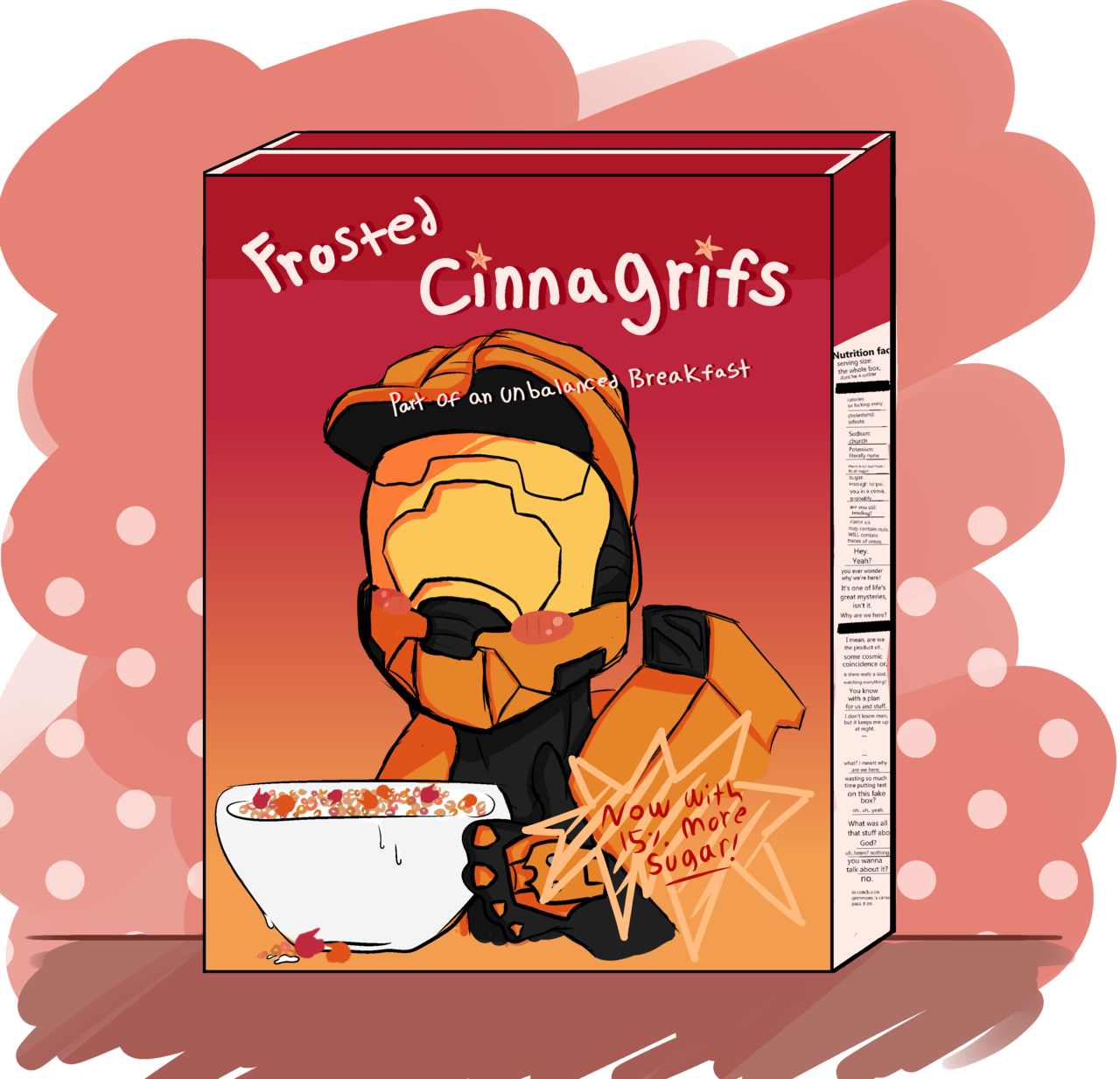 Frosted Cinnagrifs Cereal Box Art PNG