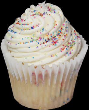 Frosted Cupcakewith Sprinkles PNG