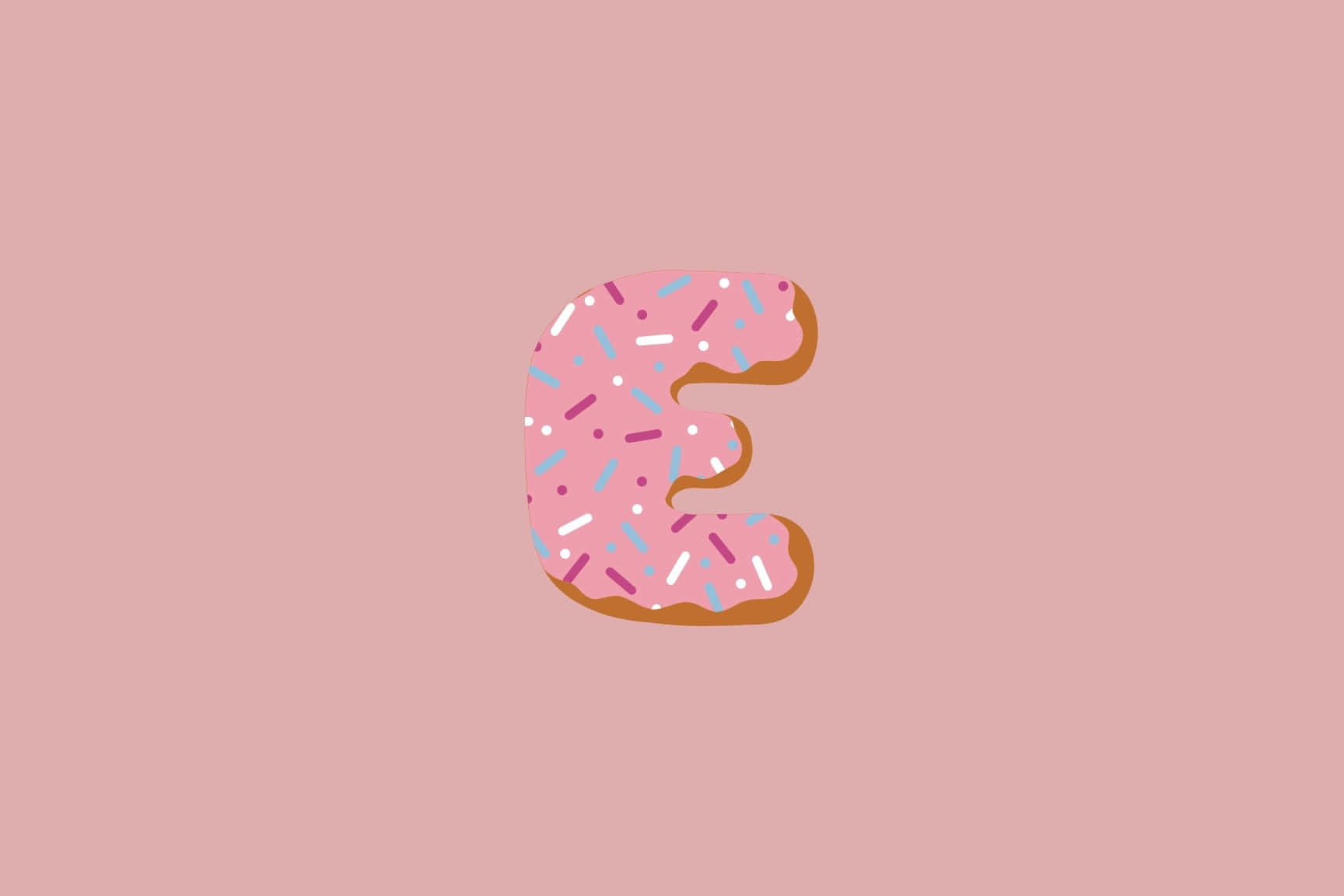 Frosted Donut Letter E Illustration Wallpaper