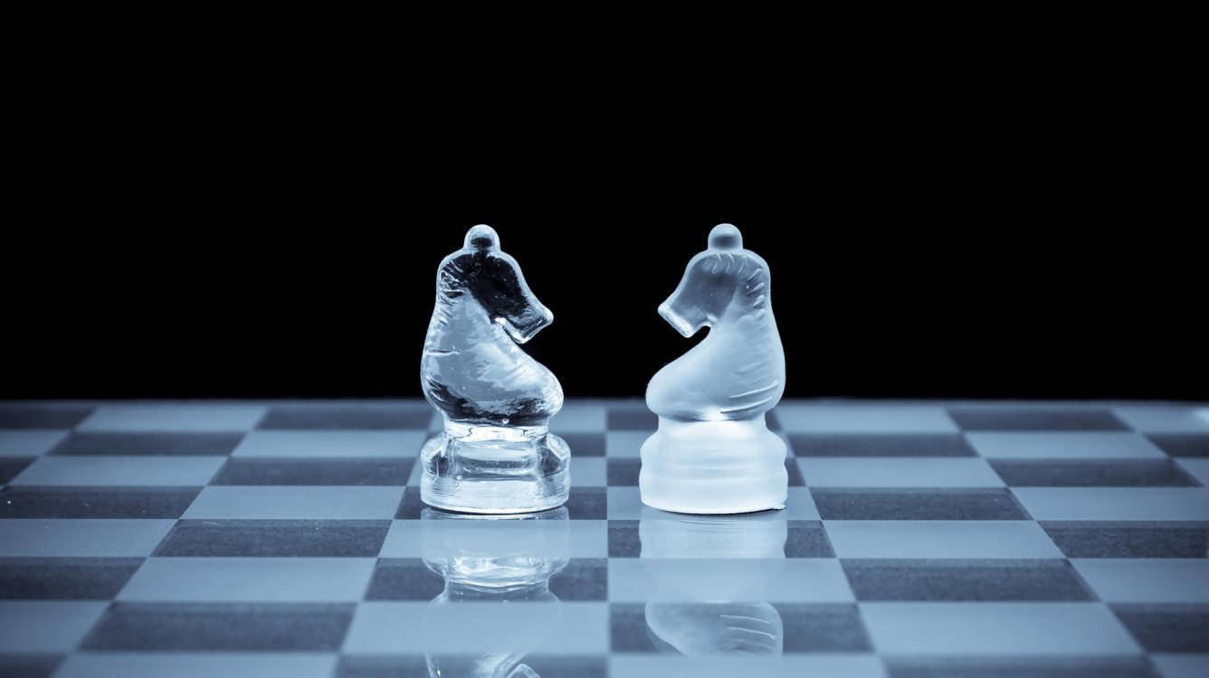 Frosted Glass Chess Knights