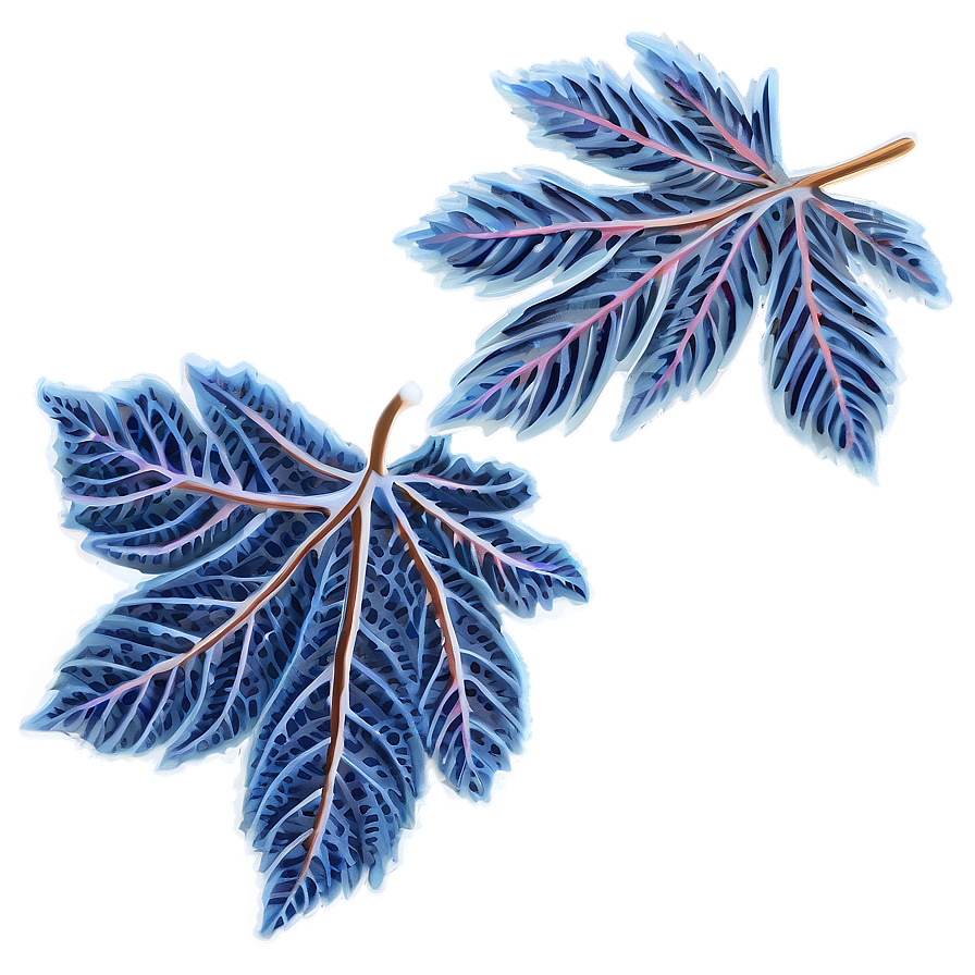 Frosted Leaves Falling Png Ruj PNG