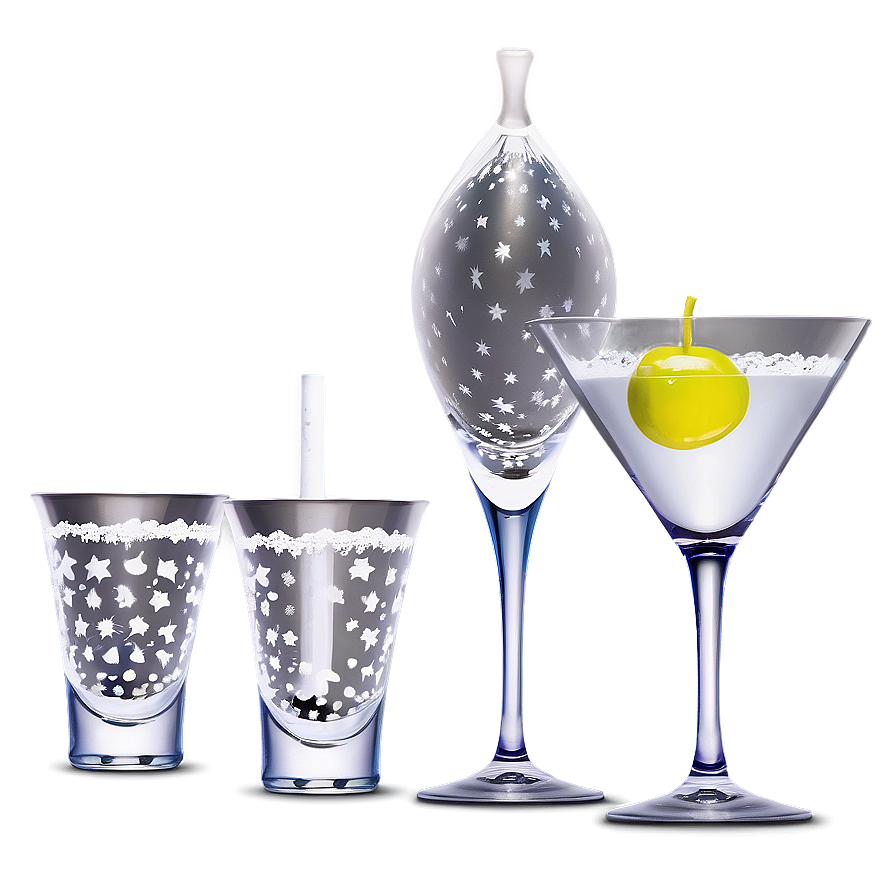 Frosted Martini Glassware Png 05242024 PNG