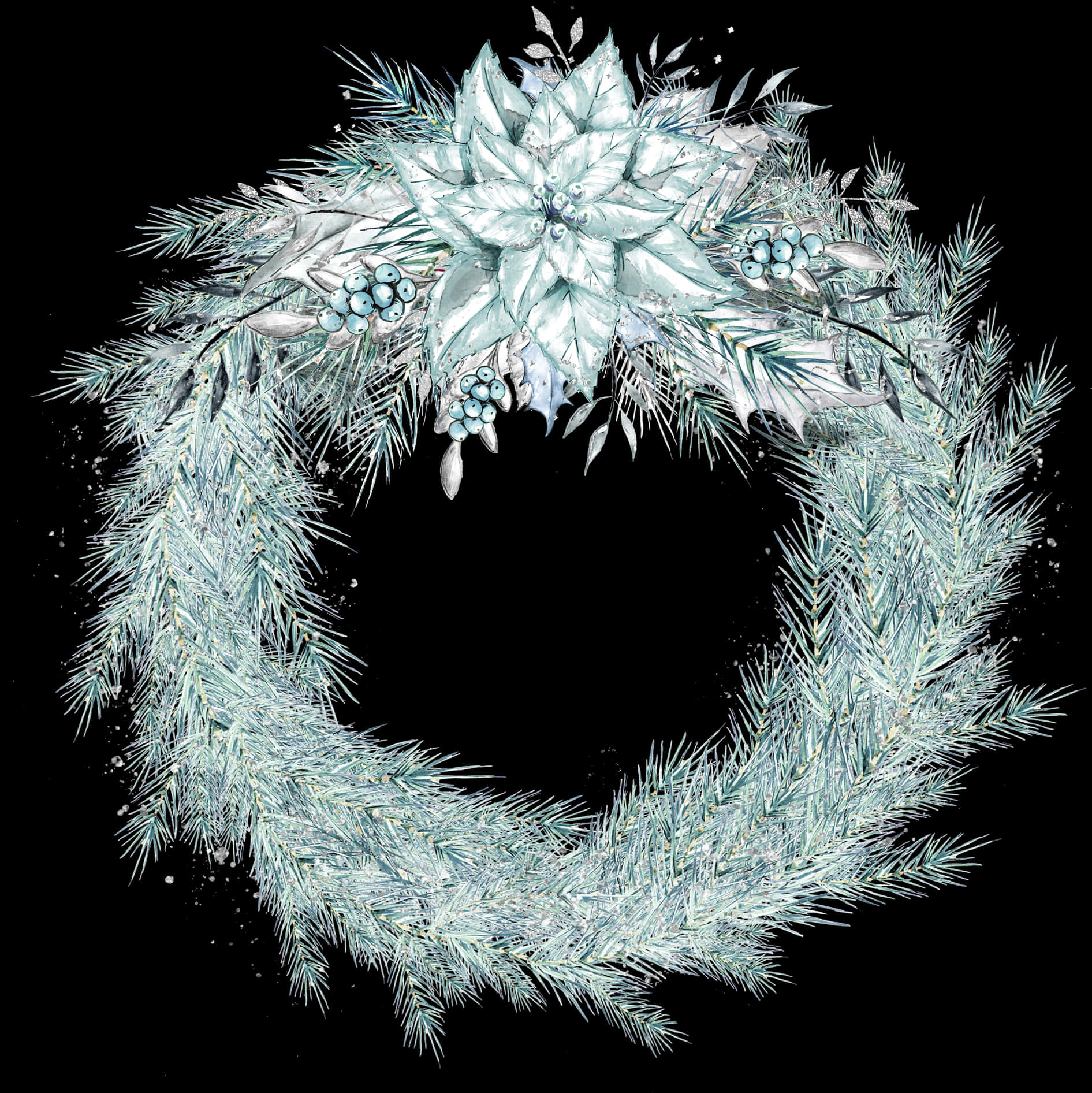 Frosted Pinecone Christmas Wreath PNG