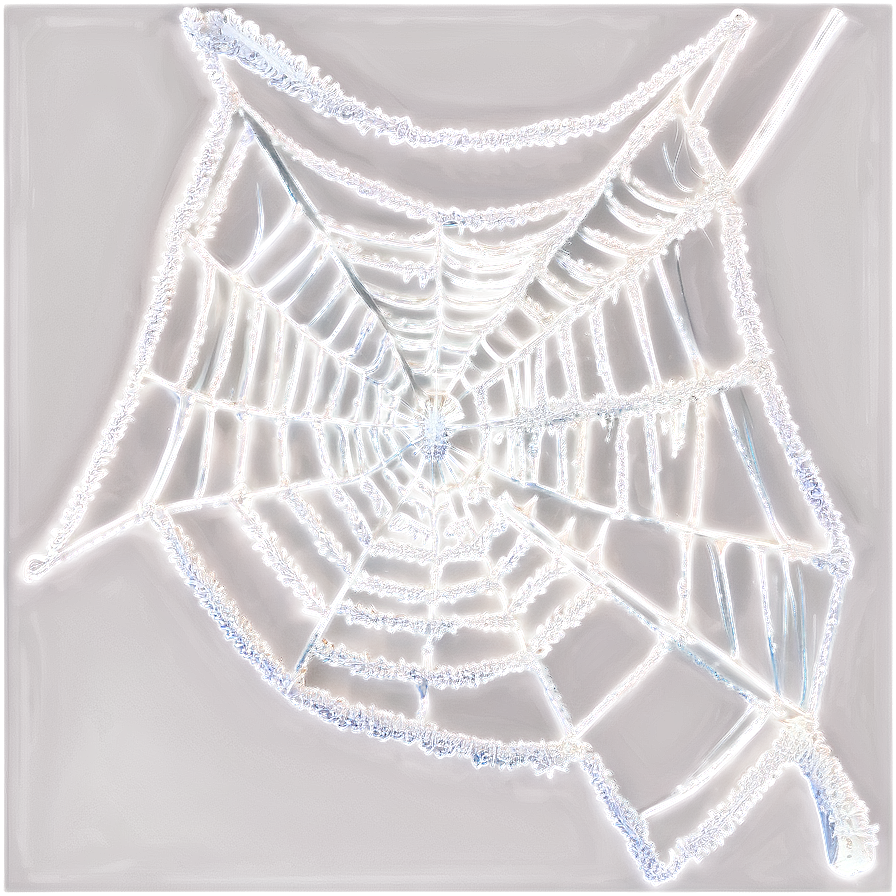 Frosted Spider Webon Dark Background PNG